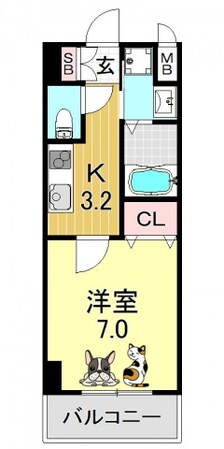 平野駅 徒歩4分 5階の物件間取画像